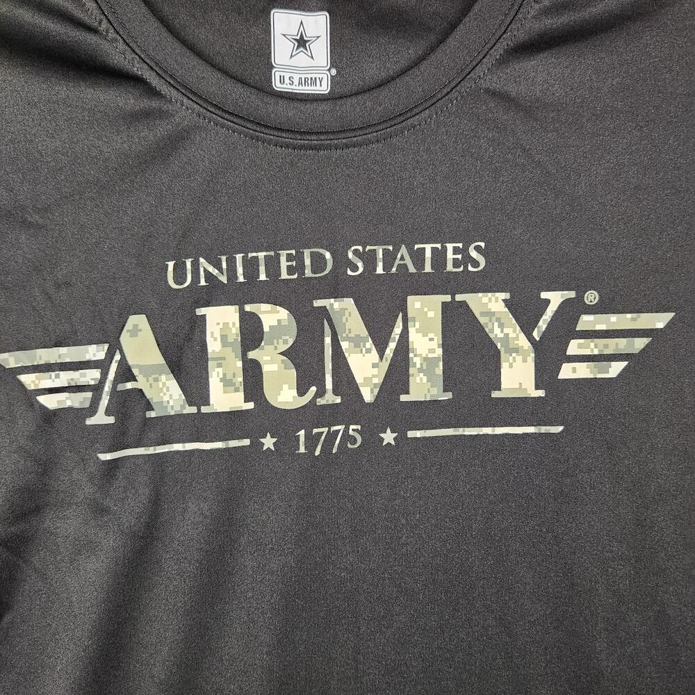 U.S. Army Shirt Mens Large Black United States 1775 Camo Logo Graphic Tee USA